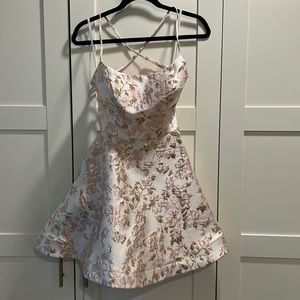 B. Darlin Junior’s Lace-up A-line floral dress